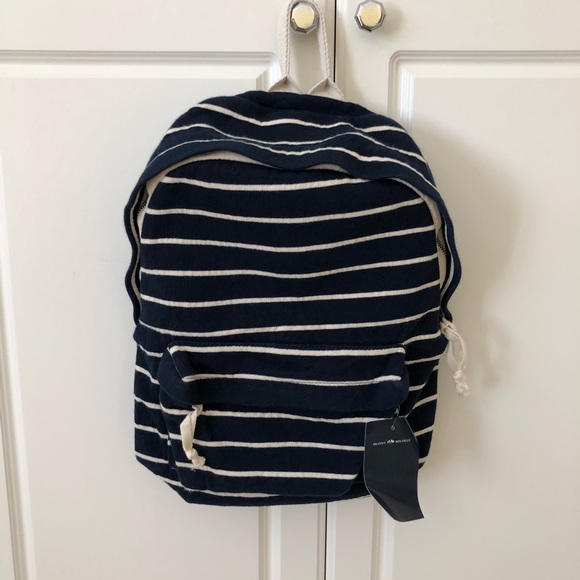 Brandy Melville Handbags - Brandy Melville Navy Cream Striped Backpack